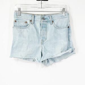 Levi’s High Rise Wedgie Denim Shorts Button Fly